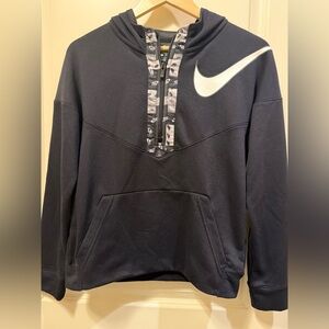 Youth Nike Black and White Logo Hoodie